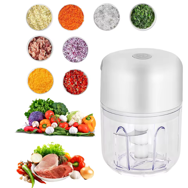 Portable Electric Garlic Chopper, Wireless Mini Food Processor With Sharp Blade, Battery-Powered Veggie Chopper