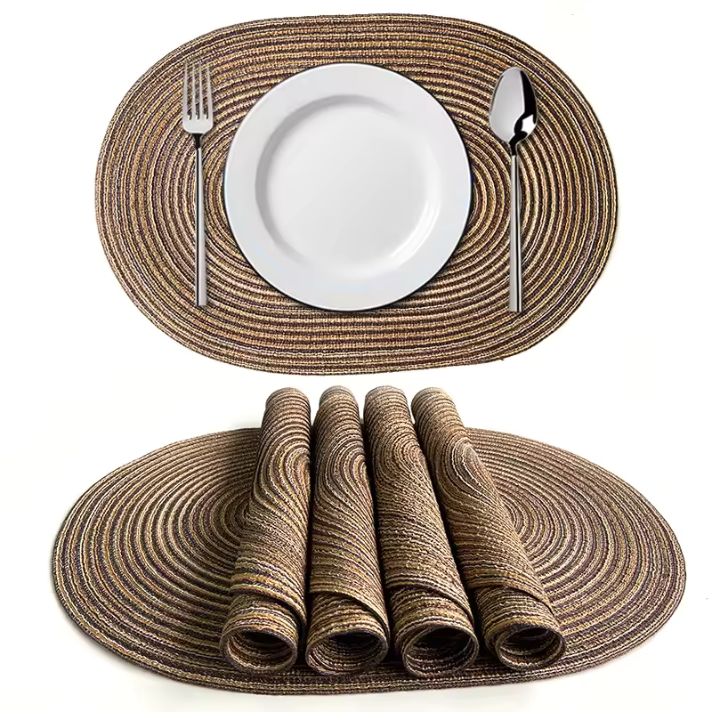 Oval Table Mats Braided Placemats for Dining Tables Natural Woven Oversized Place mats